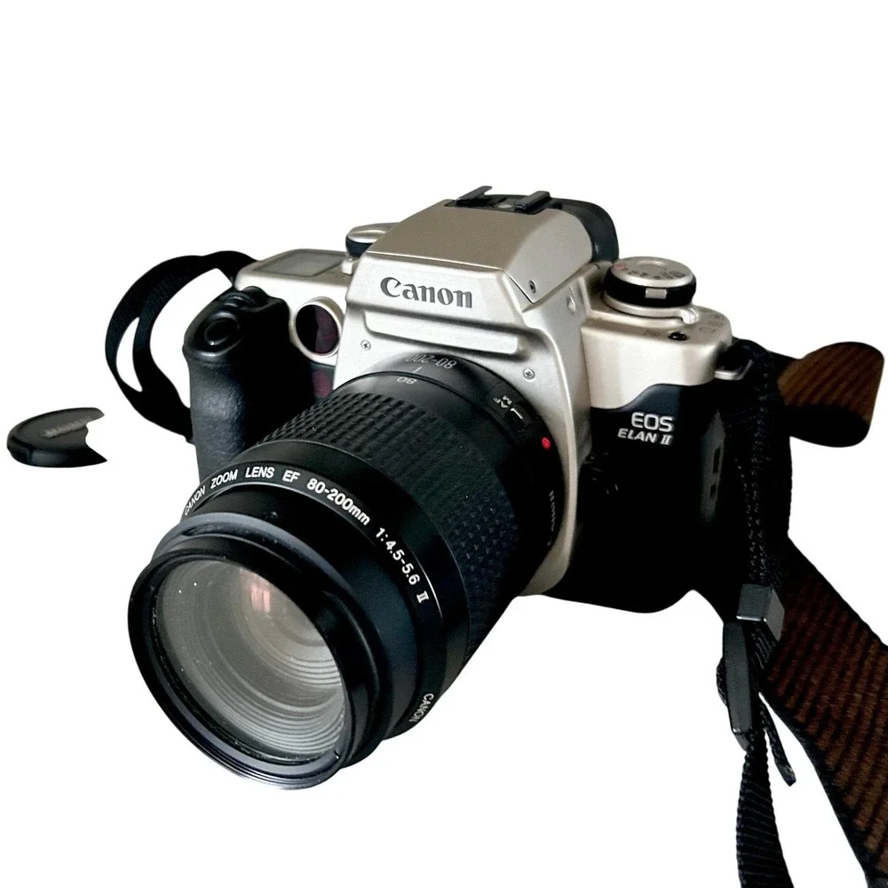 Canon EOS Elan II 35mm Film Camera Bundle 80-200mm 28-80mm Lenses Lowepro Bag